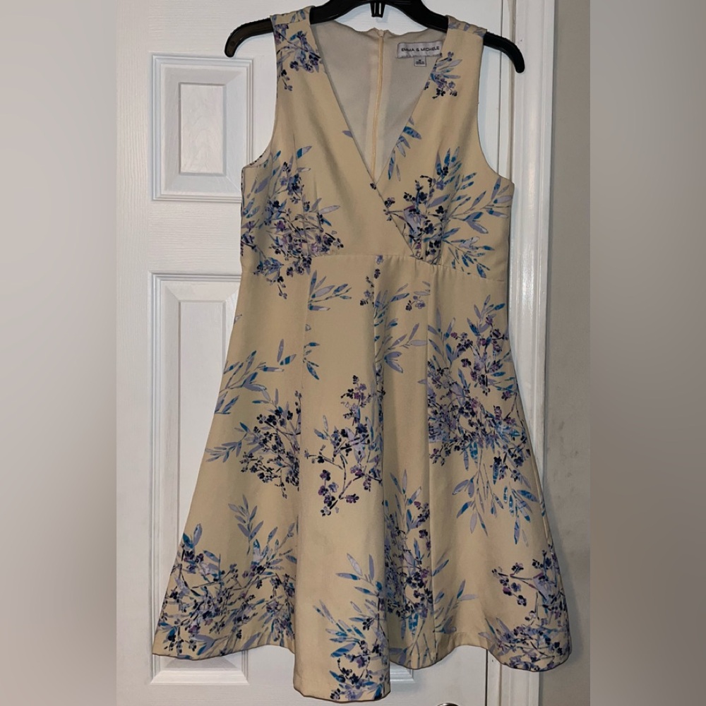 Emma & Michele Dress, Yellow & Blue, Size Medium